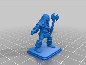heroquest elfo battaglia ascia 3d print model - Mito3D