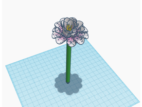 beautiful flower pen bic cute openscad 3d print model - Mito3D