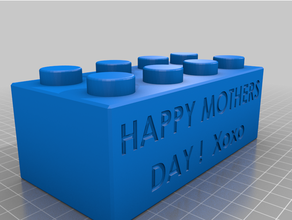 happy mothers day large lego block 3d print model - Mito3D