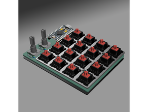 cases custom 18-key macropad p18 case diy mechanical keyboard numeric pad numpad pabile18 stand 3d print model - Mito3D