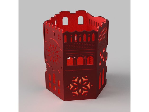 architectural pen holder 10 cm tall architecture box container lapicero medieval office supplies organizer pencil portable portalapices tower 3D print model - Mito3D
