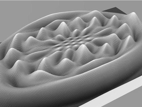 moiere - radial distortion pattern waves no1 3d print model - Mito3D