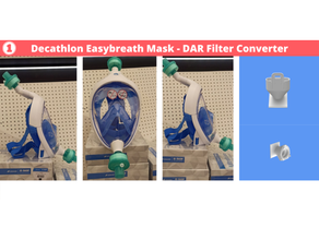 décathlon masque adaptateur Dar filtre 3d print model - Mito3D