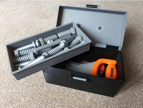 kids toolbox locking latch tray kids latch tool toolbox 3d print model - Mito3D