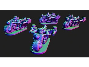 small scale space orc bikers 10mm epic40k epic orks 3d print model - Mito3D