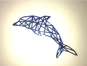 delfín 2d pared escultura Arte decoración decorativo 3d print model - Mito3D