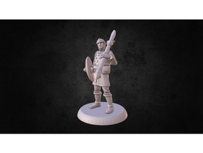 spearman dungeons dragons fighter tabletop warrior 3d print model - Mito3D