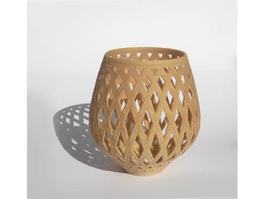 tulip lamp design wood 3d print model - Mito3D