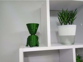 seduta sorridente vaso fiori fiore pentola pianta 3d print model - Mito3D