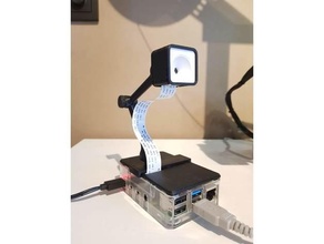raspberry pi cam holder arm camera mount lid case screw smart snap snap-on snapfit 3d print model - Mito3D