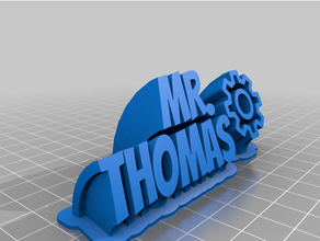 personalizado varrendo 2 line prato texto Thomas 3d print model - Mito3D