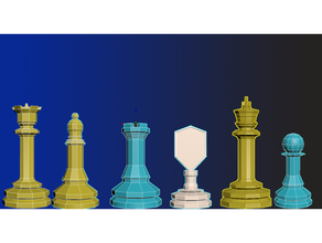 poli scacchi pezzi impostato 3d print model - Mito3D