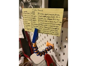articulating recipe note holder ikea skadis pegboard kitchen 3d print model - Mito3D