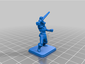 heroquest hembra bárbaro espada 2 3d print model - Mito3D