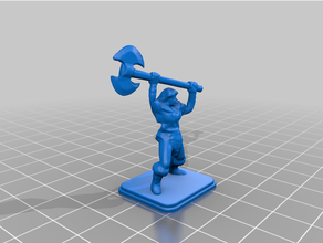 heroquest female barbarian battle axe 3d print model - Mito3D