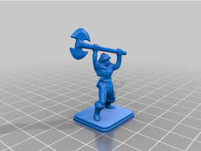 heroquest female barbarian helmet battle axe 3d print model - Mito3D