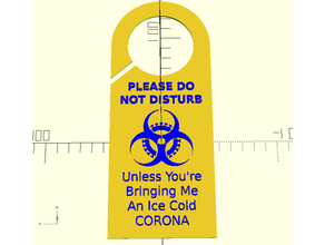 disturb coronavirus door hanger customizable corona handle privacy 3d print model - Mito3D