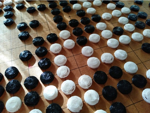 game pieces - mini size baduk board piece goban igo quick print simple weichi weiqi 3D print model - Mito3D