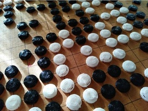 juego piezas mini Talla baduk tablero trozo goban rápido impresión sencillo Weichi weiqi 3d print model - Mito3D
