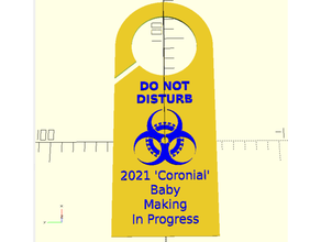 disturb door hanger - 2021 baby making coronavirus 3d print model - Mito3D