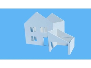 simple house model railways h0 scale 3d print model - Mito3D