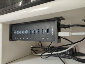 tecknet 10 port USB centro under desk montare 3d print model - Mito3D