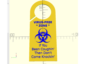 coronavirus door hanger - coughin' coughing covid-19 3d print model - Mito3D
