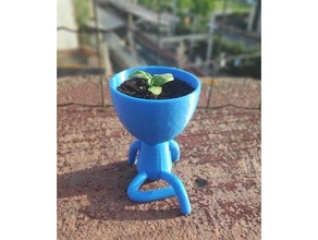 chill guy plant pot holes flower plants 3d print model - Mito3D