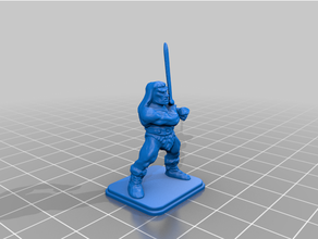 heroquest barbarian broad sword starting equipment 3d print model - Mito3D