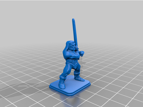 heroquest barbarian long sword 3d print model - Mito3D