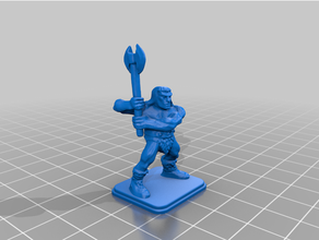 heroquest barbarian battle axe 3d print model - Mito3D