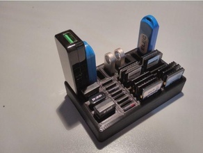 porta USB micro titulaire soutien sds sd carte 3d print model - Mito3D