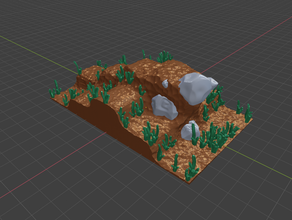 suciedad rock colina dd dnd follaje abierto dispersión terreno mesa juego guerra 3d print model - Mito3D