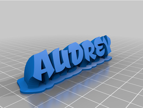 Audreymy özelleştirilmiş Nefes kesici 2 line tabak Metin 3d print model - Mito3D