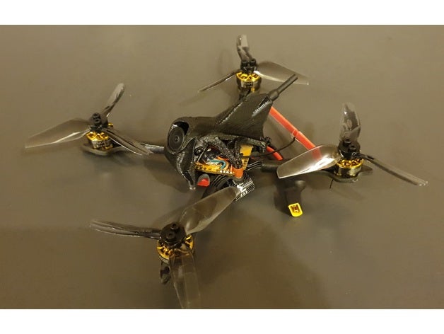 tofa tp3 racing drone 3 inch - lipostrapholder + crsf antennabrace fpv 3D print model - Mito3D