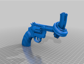 paix fabricant revolver pistolet nœud noué violence parodie 3d print model - Mito3D