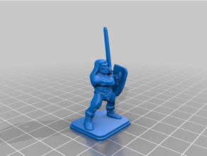 heroquest barbarian shield long sword 3d print model - Mito3D