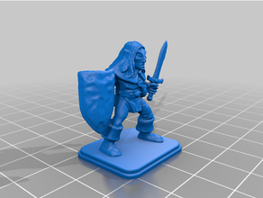 kahraman elf kalkan kısa kılıç 3d print model - Mito3D