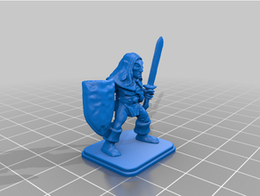 heroquest elf shield broad sword 3d print model - Mito3D