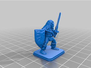 heroquesto duende escudo longo espada 3d print model - Mito3D