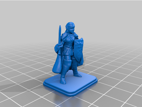 héroïque femelle elfe bouclier court épée 3d print model - Mito3D