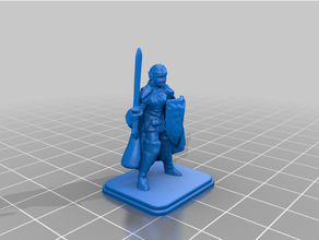heroquesto fêmea duende escudo amplo espada 3d print model - Mito3D