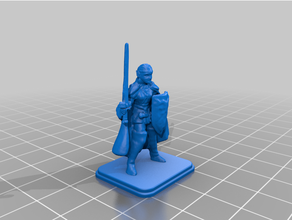 heroquesto fêmea duende escudo longo espada 3d print model - Mito3D