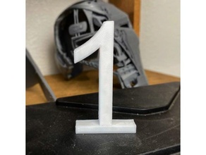 number 1 3d numbers arial font numbered tahoma 3d print model - Mito3D