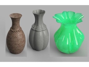 pile vases colection flower vase newest spiral twisted 3d print model - Mito3D