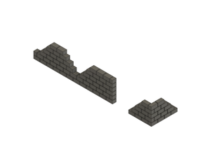 brick wall segments 40k gothic scenery tabletop gaming warhammer 3d print model - Mito3D