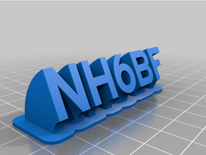 nh6bf placa identificação personalizado varrendo 2 line prato texto 3d print model - Mito3D