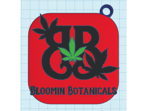 Bloomin botânicos chaveiro bagagem etiqueta 3d print model - Mito3D
