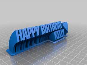 customized sweeping 2-line plate text kd 3d print model - Mito3D
