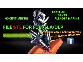 kyashan sauve flender Marin fichier stl imprimantes fdm dlp sla 3d modèle dessin animé cyborg flendermarine films 3d print model - Mito3D
